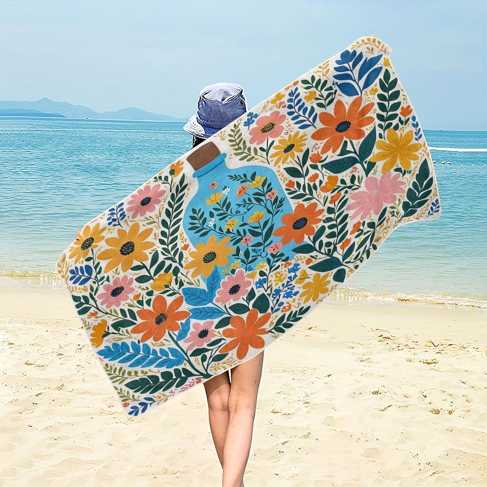 

Soft Microfiber Beach Towel Small Floral Beach Towel,soft and Absorbent,essential for Camping,swimming,and Beach Activities W30*H60(CM)