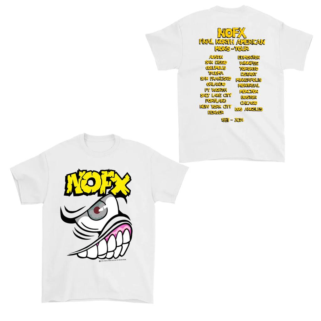 NOFX Punk Band Album Rock Shark Casual T-shirt Men's and Women's Luxury Band Brand