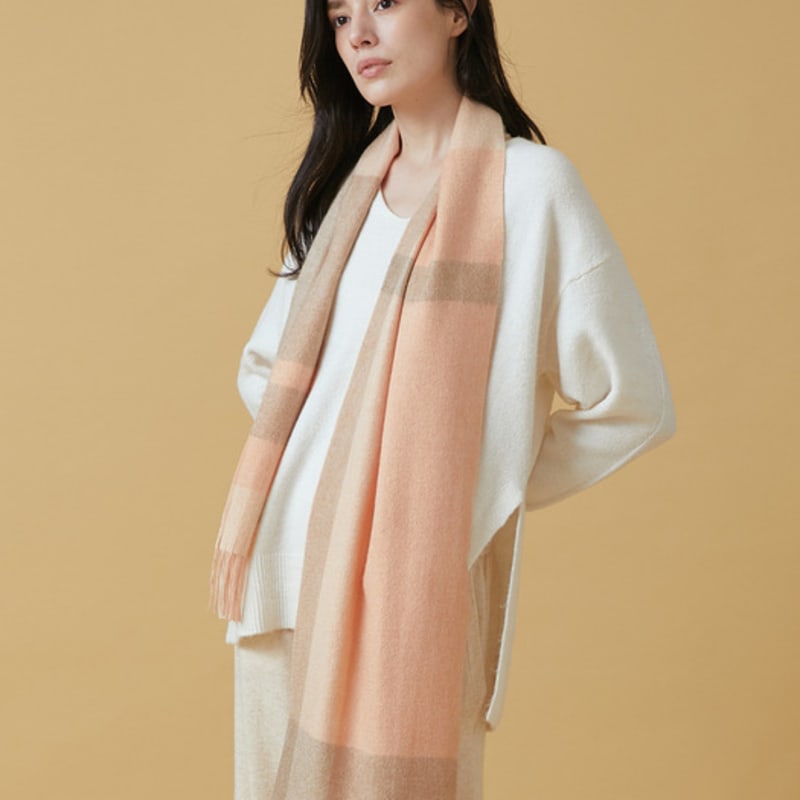 PREZZO 100% Cashmere Check Muffler PLAID Muffler ELEGANTE (4 colors)