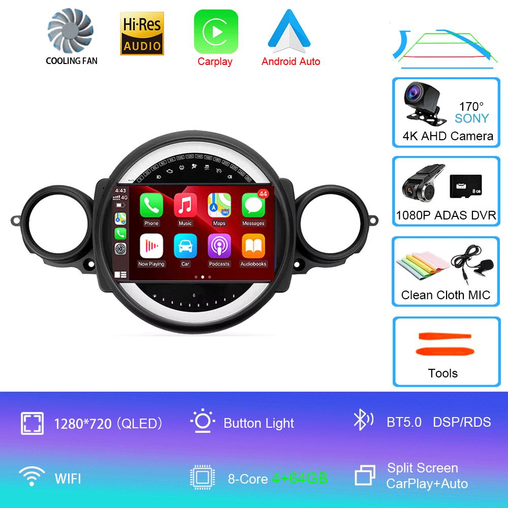 Android 14 Car Radio For BMW Mini Cooper R56 R60 R51 2006 - 2015 GPS Carplay Navigation Stereo Auto DSP BT DVD Multimedia Player