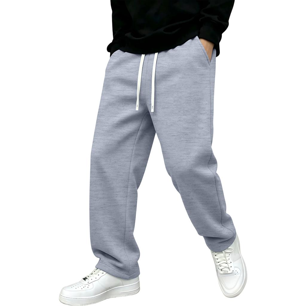 Men's Straight Leg Wide Leg Sweatpants Casual Joggers with Soft Drape for Sports and Lounging