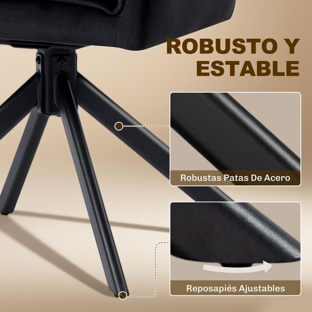 Swivel Dining Chairs, Pack of 2, Armrests, Padded Backrest, Velvet, Black Steel Legs