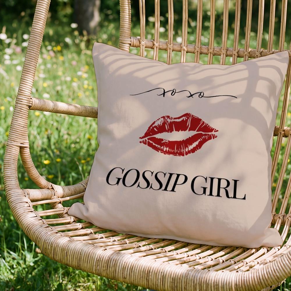 Trendy GGossip Girlable Cushion Cover Versatile DoubleSided Pillow Case Fit for Sofa Bed Car Daily Decor