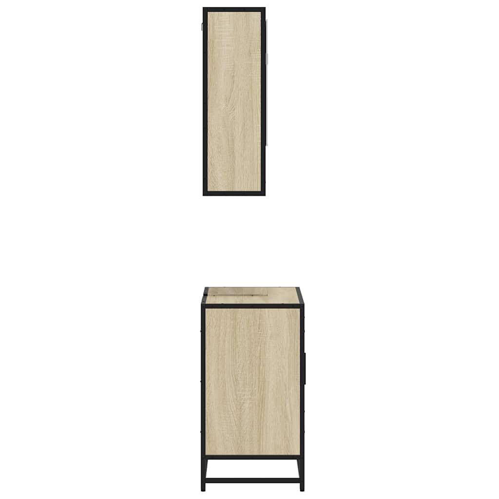 2 Piece Bathroom Furniture Set Sonoma Oak Particleboard