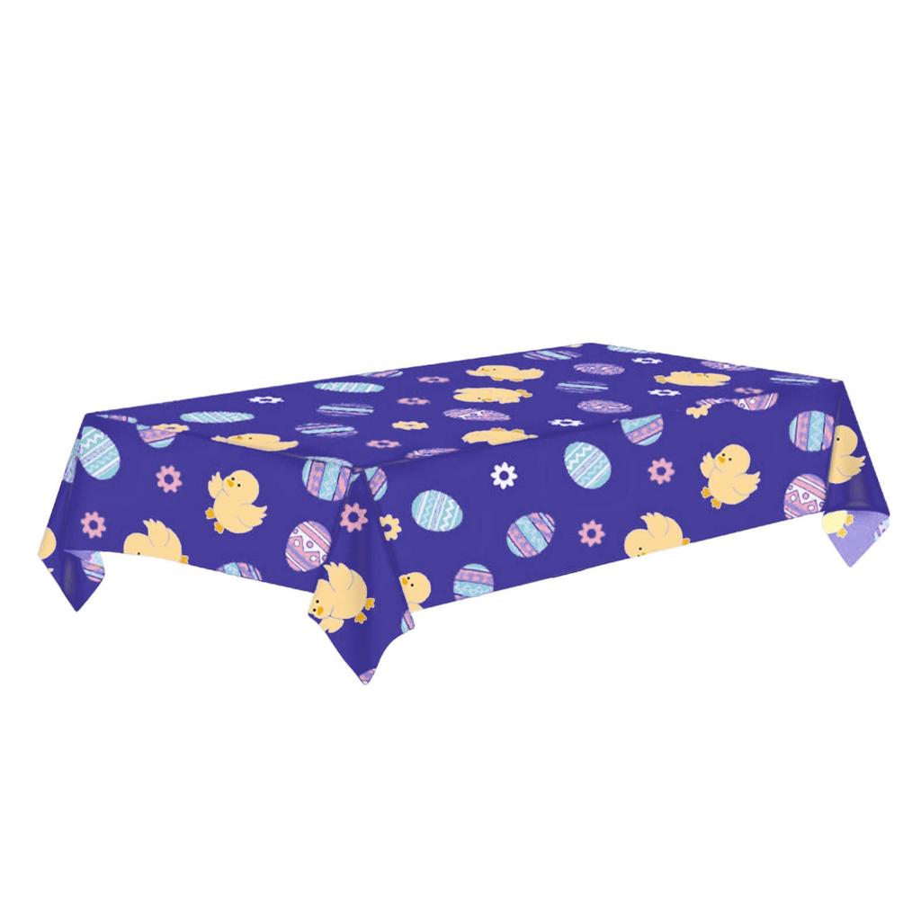 Easter Themed Party Tablecloth Easter Egg Cartoon Tablecloth Disposable Plastic Tablecloth