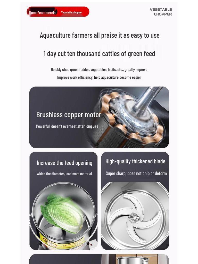 Stainless Steel Vegetable & Grass Chopper and Chicken Feed Grinder