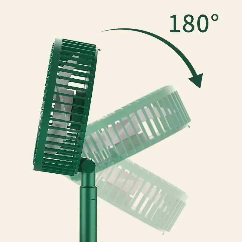 2025 Desktop Foldable Retractable Small Fan Mini Portable Charging USB Home Low Noise High Duration Standby Mini Electric Fan