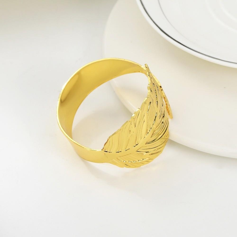 Metal Napkin Ring Buckles Gold Leaf Dinning Table Decoration  for Wedding Birthday Party