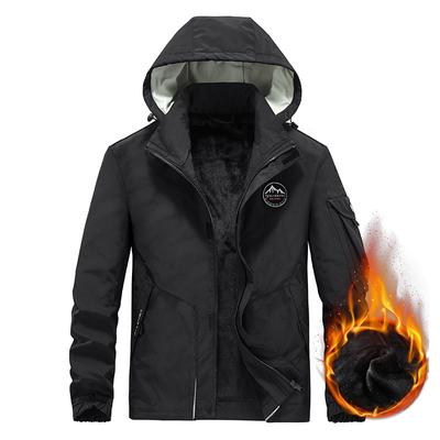 Autumn and Winter New Fleece Jacket Men's Military Tooling Large Size Multi-bag Can Be Off The Hat Thickened Jacket
