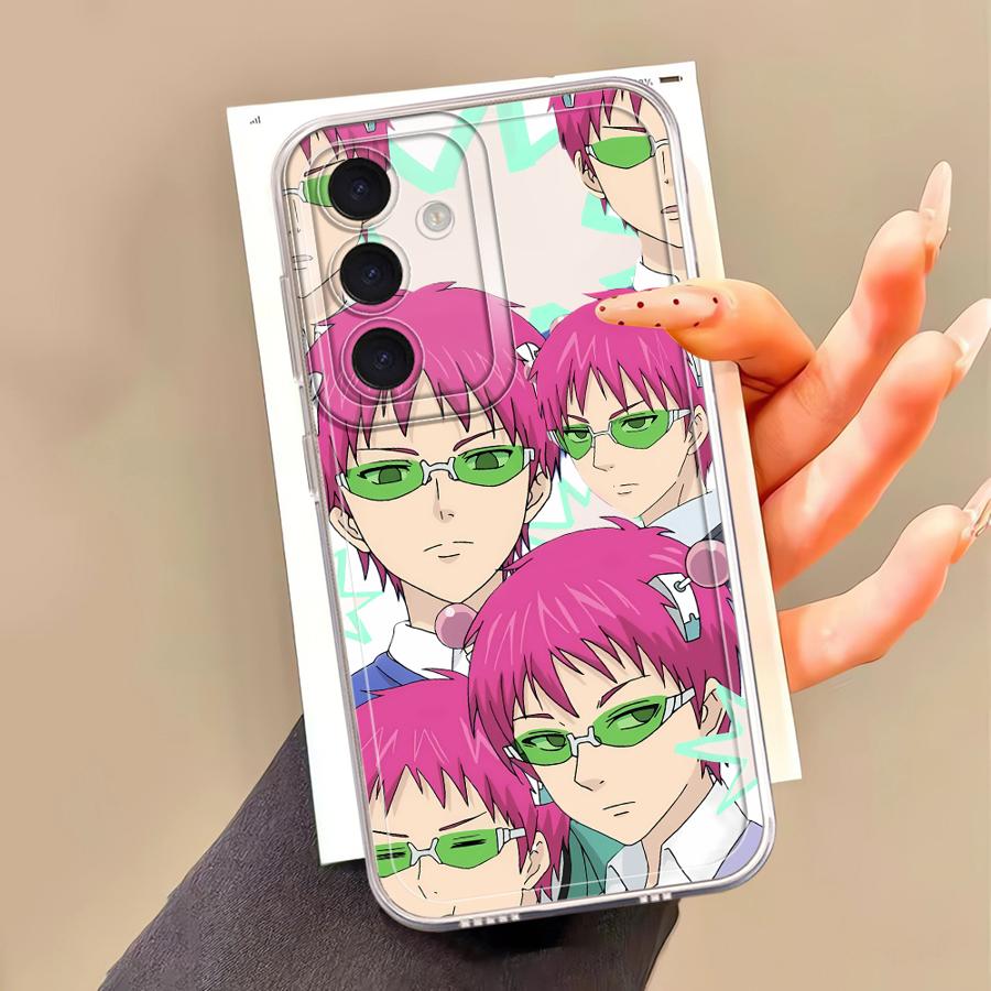 Cute Boy Saiki K-Kusuo Phone Case for Samsung Galaxy A13 A15 A16 A14 A12 A35 A34 A73 A35 A71 A72 A25 A22 Soft Cover