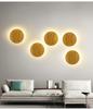 Simple style wooden craft LED wall lamp  round oval shape with light source wall-mounted indoor lighting simple style Simplicity