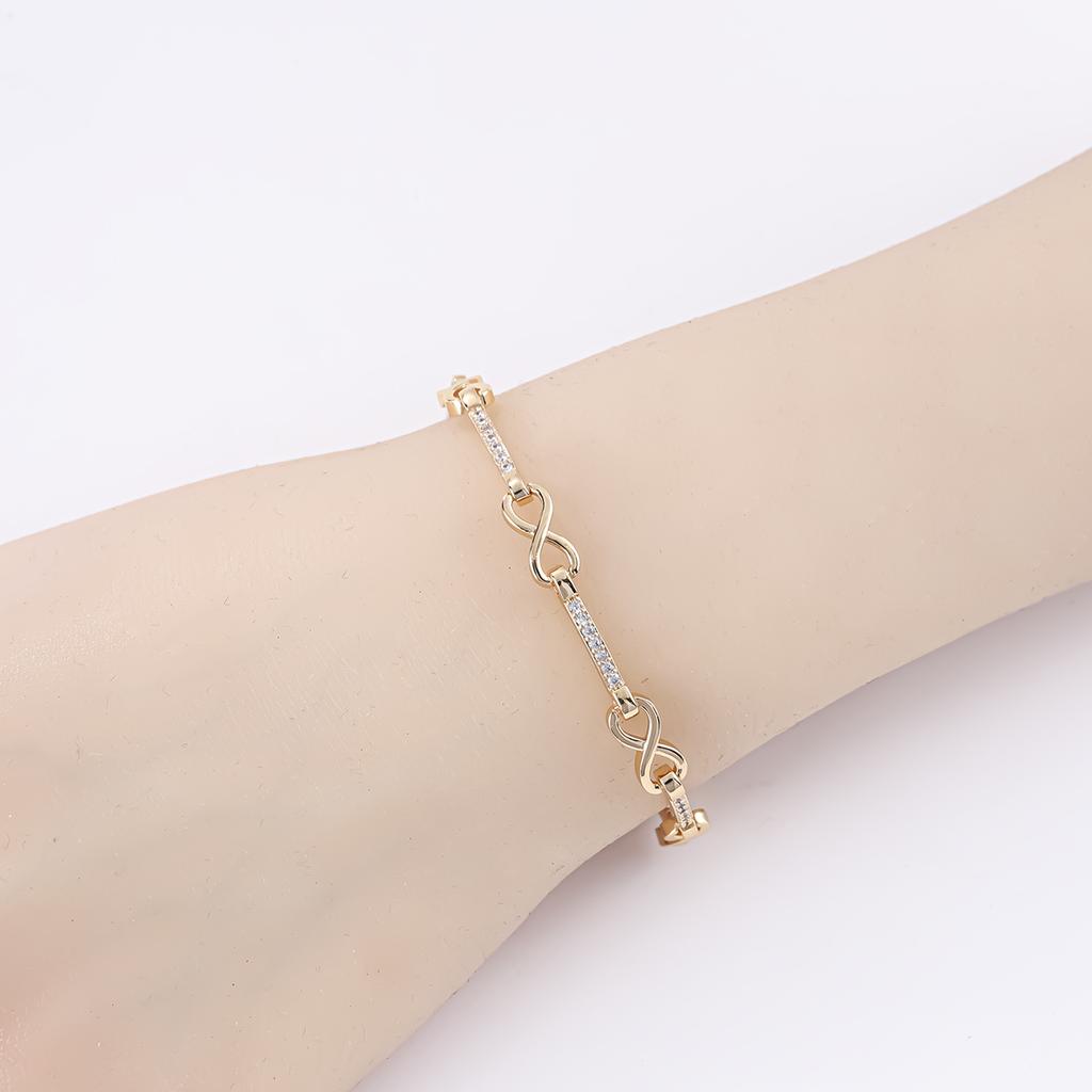 18K De Oro Gold Plated Cubic Zirconia Copper Pro Mayor Pulsera De Mujer Fashion Jewelry Custom Diamond Women Bracelet