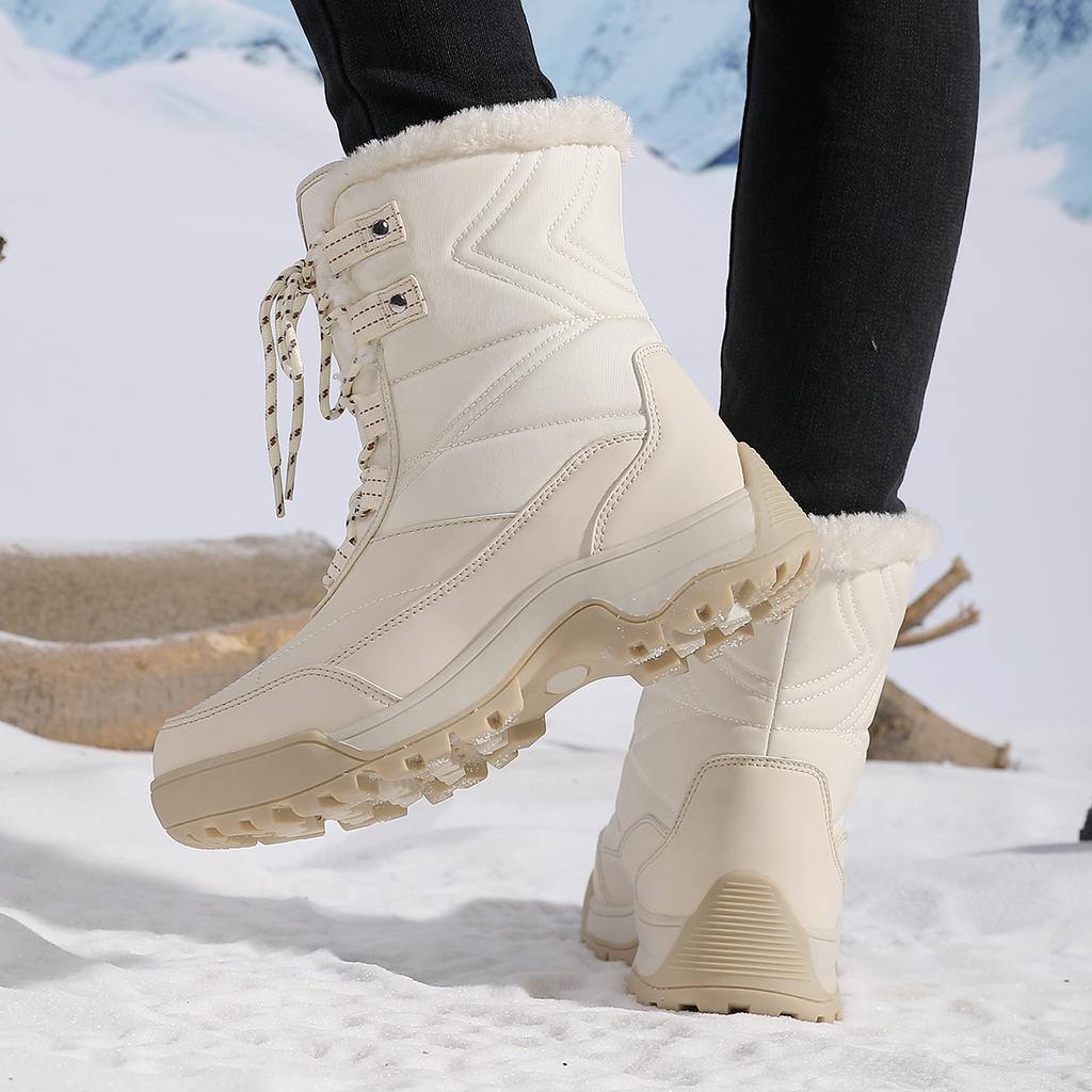 TUINANLE Womens Winter Warm Snow Boots Anti-Slip Faux Fur Lined Ankle Booties Shoes Comfortable Plush Lined Mid Calf Boot for Women