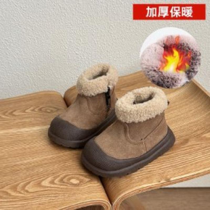 Kids Winter Warm Fleece Lined Anti Slip Snow Boots 16 хаки