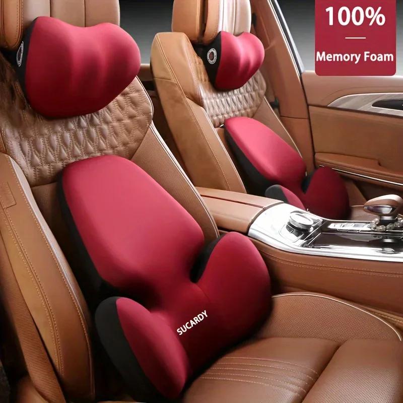 Car Lumbar Support Neck Pillow Waist Support Seat Cushion Office Lumbar Pad Memory Foam Headrest Pillow Lumbar Support Cushion