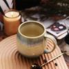 Heat Resistant Vintage Ceramics Coffee Cup with Comfort Handle Gradients Mug For Office Use Morning Brews Afternoon Teas