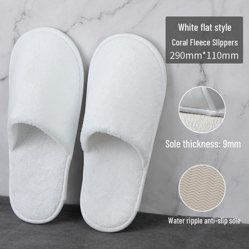 Thickened Washable Coral Fleece Slippers for Hotels and Homestays