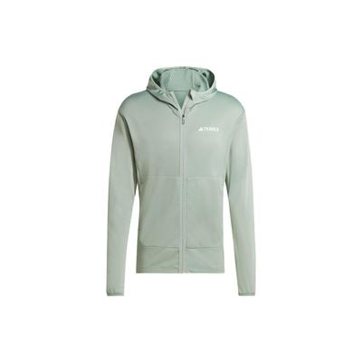 Xperior Light Fleece Hooded Jacket Solid Color Logo Long Sleeve Jacket Men Jacket Silver Gray Green IQ3718