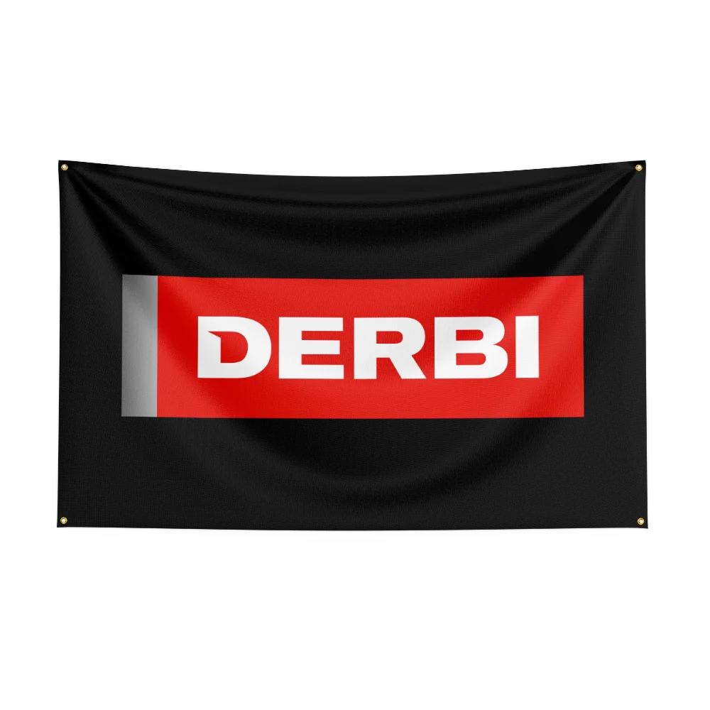 3x5 Ft DDerbi Motorcycle Flag Polyester Digital Printing Banner for Garage Wall Art Out Door Decoration With Brass Grommets
