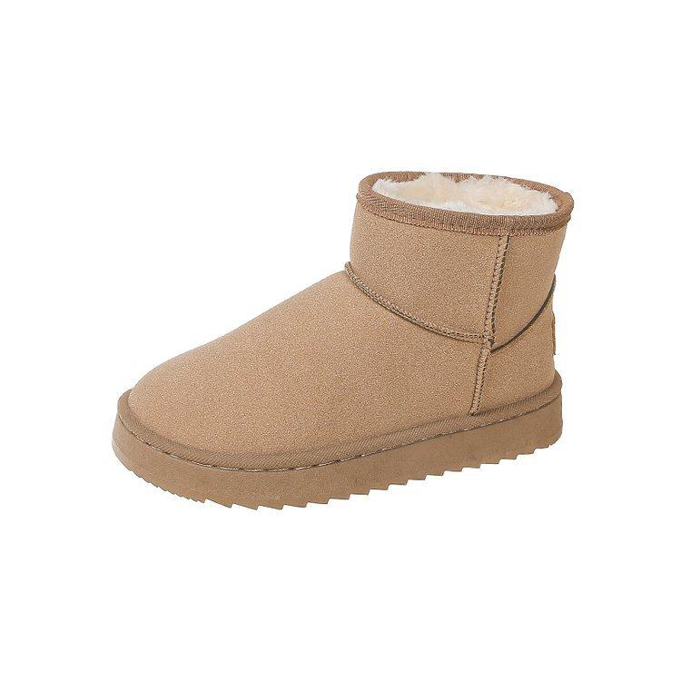 Women's Large Size Soft Sole Winter Warm Fur Snow Boots Padded Lined Ankle Boots Anti-slip Hiking Casual Sports Cotton Boots