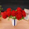 Creative Wedding Ring Holder Red Velvet Earrings Rose Flower Ring Box 3D Red Rose Flocked Artificial Rose Ring Bearer Case