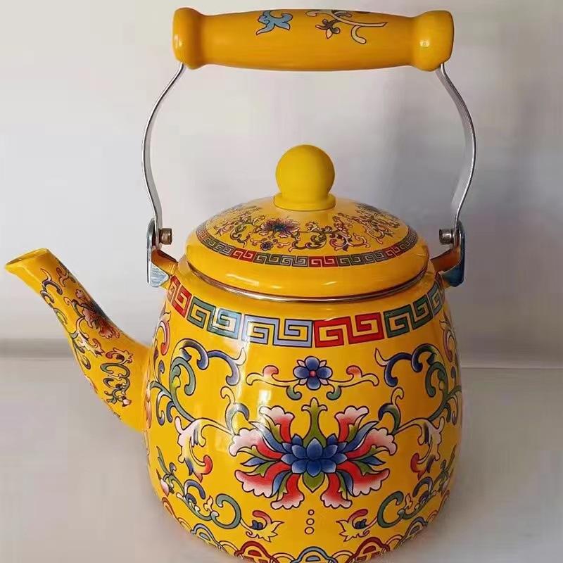 Enamel teapot Enamel enamel pot Kettle Boiling flower tea Induction cooker Universal