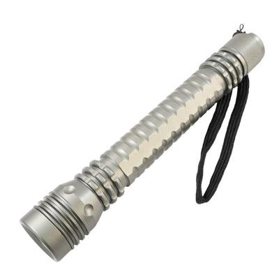 Heavy and Sturdy LED Flashlight Made of Metal with Simple Waterproofing for a Secure Grip