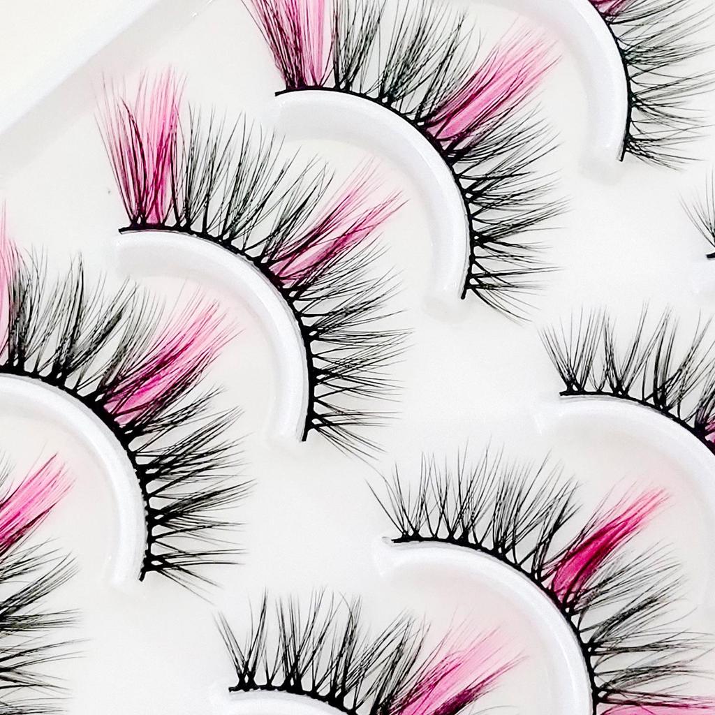 Colorful Imitation Mink Fur False Eyelashes with Natural Curl