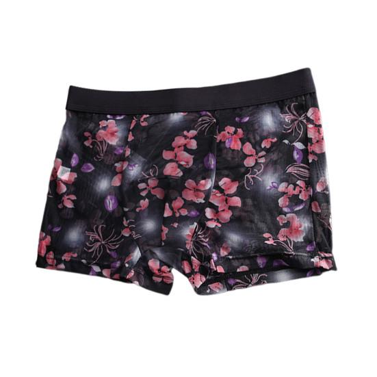 Pánské boxerky se středním pasem, pohodlný střih, vysoká elasticita, šortky, kalhotky, krajková síťovina, bezešvé spodní prádlo