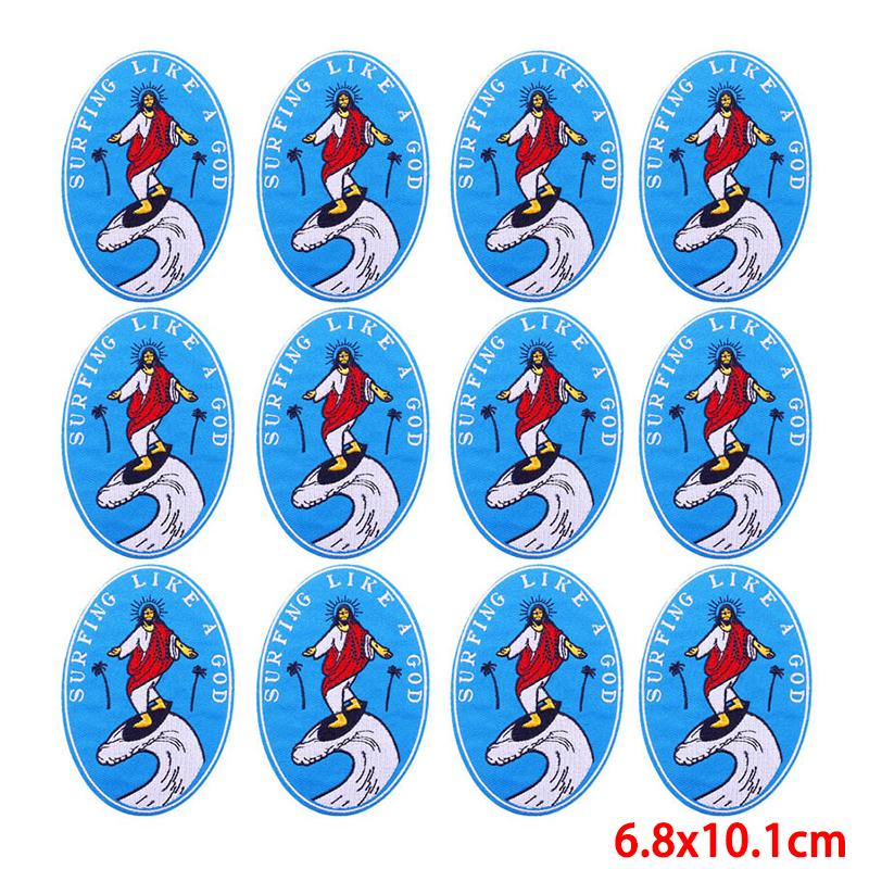 10 Pcs/lot Wholesale Embroidery Patch Iron On Patches For Clothing Patches On Clothes Jackets Decor Applique Sew Supplies