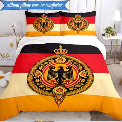 3PCS Germany Coat Of Arms Design Bedding Set 2D Printing (Includes 1 Duvet Cover + 2 Pillowcases Coreless), Bedroom decor,Fan Gift