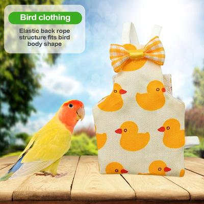 Cockatiel Diaper Flight Suite Bird Diaper Clothes 3 Pieces Cute Parakeet Cotton Clothing With Strap For Pet Animals Yard Travel