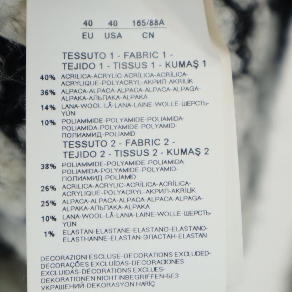 Armani Jeans Wool Blend Long Sleeve Knit Coat 40 White System Women Used