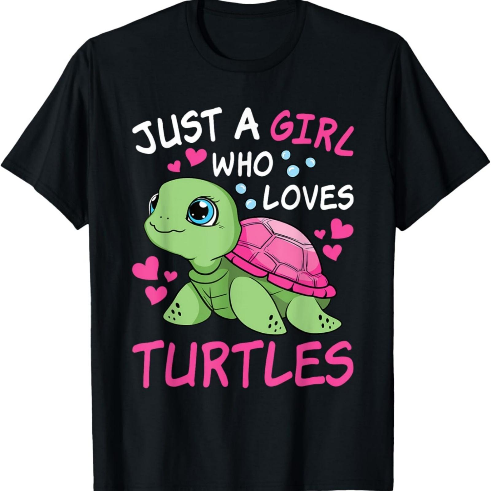 Just A Girl Who Loves Turtles Ocean Animal Cute Sea Turtle T-Shirt S