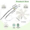 6 Inch RV Exhaust White Vent Fan Blade with 12V D-Shaft RV Fan Motor and 2 Screws,Replacement for RV Bathroom Camper Mobile Home
