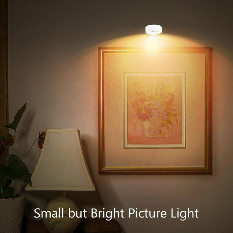 Battery Operated Picture Light 3pcs Dimmable Picture Painting Light Battery-Operated Remote Control Art Display Novelty Lamp