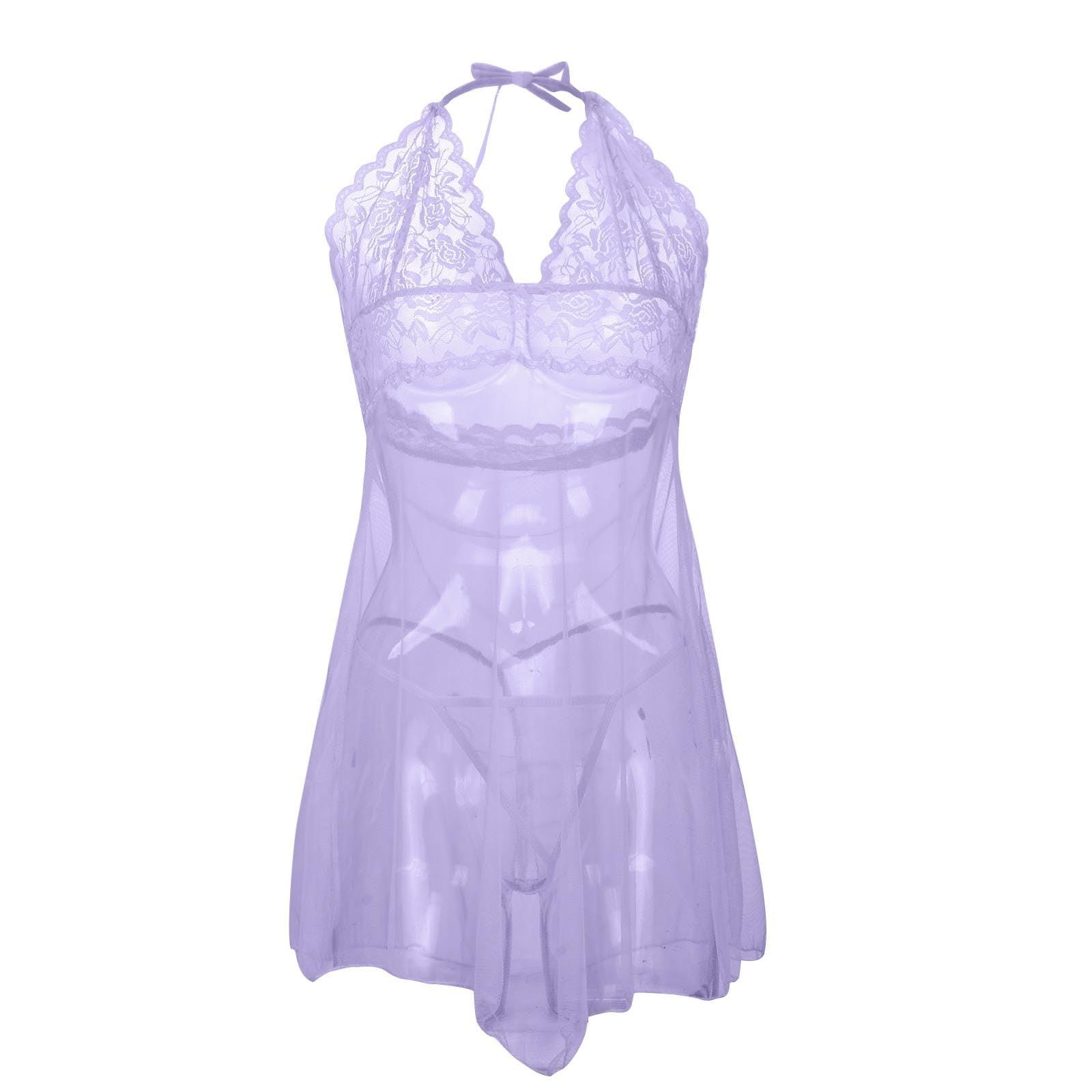 

Женское сексуальное нижнее белье, однотонная сетчатая цельная сексуальная пижама XXXXXL светло-фиолетовый