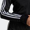 Adidas Originals Embroidered Trefoil Logo Zip-Up High Collar Casual Jacket Women Jackets Black IB7405