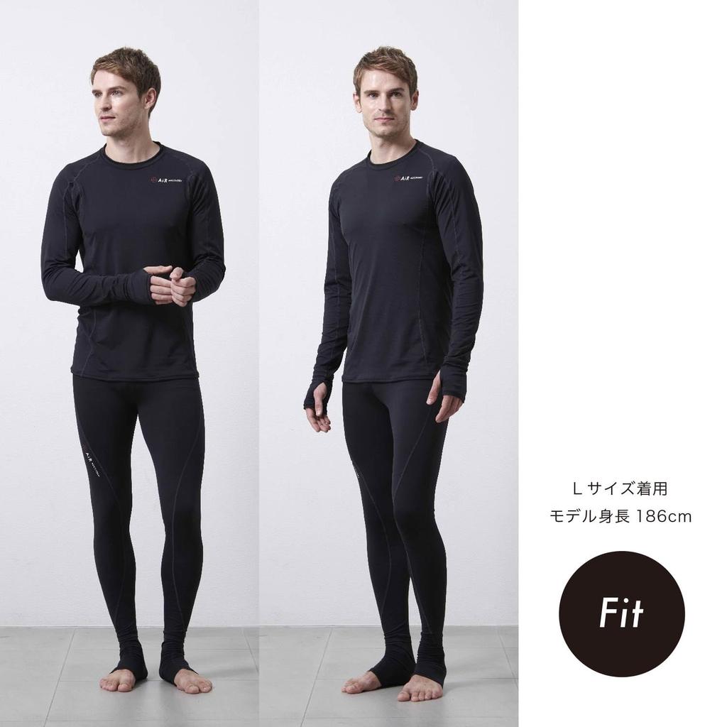 Nishikawa Air Recovery Sleep Techwear Recovery Made in PS44130063 Top, Men's, XXL, Wear, Japan, Black,