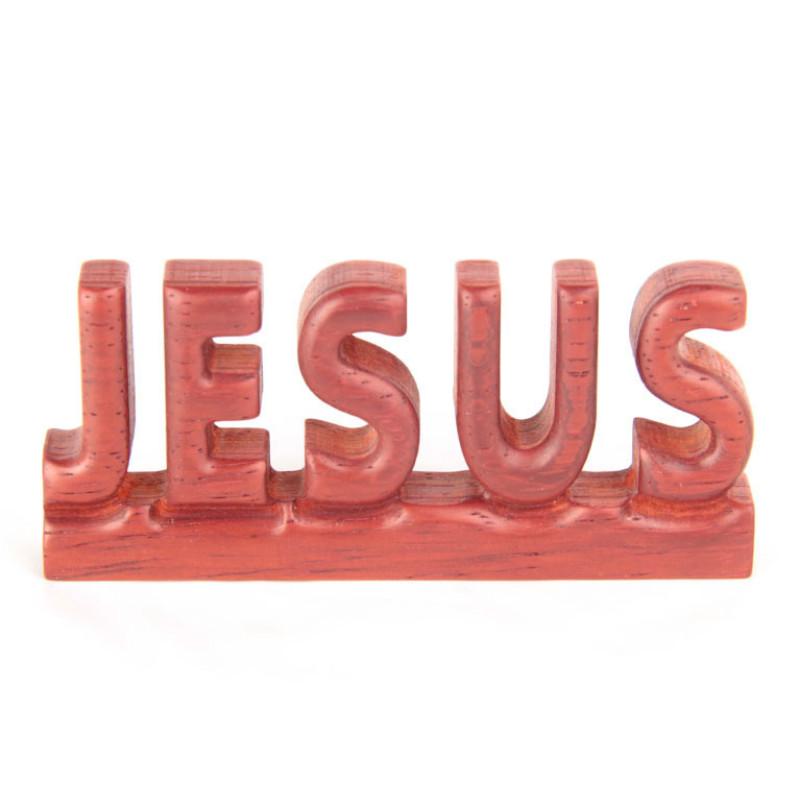 Simple Red Rosewood Hollowed Out Carving Jesus Cross Home Accessories