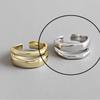 925 Silver Rings For Women Hollow Out Gold Color Temperament Personality Fashion Female Trendy Resizable Opening Rings