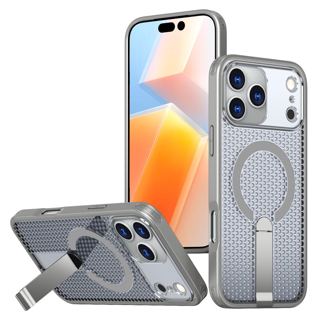 For Magsafe Magnetic Heat Dissipation Stand Phone Case for IPhone 16E 17 Air 16 15 Plus 14 13 12 Pro Max Bracket Protector Cover
