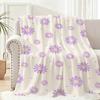 Cute Retro Animal Floral Pattern Throw Lightweight 240G Flannel Blanket Soft Skin-Friendly For Summer Cooling