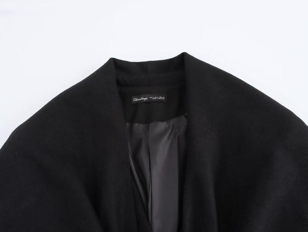 2024 Autumn Women's Oversized Suit Jacket with European & American Style Scarf Blend