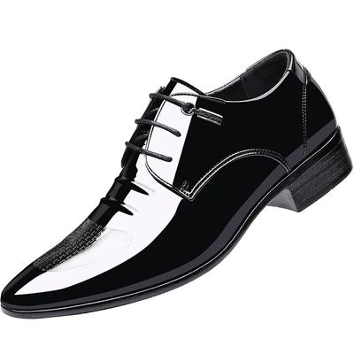 Luxus-Business Oxford Lederschuhe Männer Atmungsaktive Lackleder Formale Schuhe Plus Größe Mann Büro Hochzeit Wohnungen Männlich Schwarz