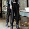 Women's Spring and Summer Large Size Tie Elastic Waist Pants Loose Large Pocket Pants Drawstring Pants