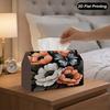 2D Flat, 2D Flat, 1 Fashionable Tissue Box Featuring an Emperor Butterfly On a Crabapple Blossom, Rectangular Design, Desktop Storage, Suitable for Ho