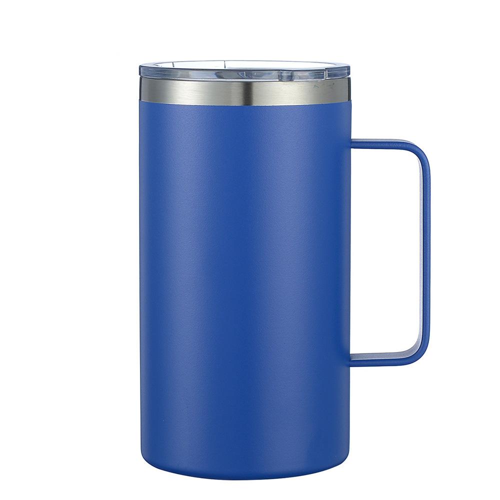 24oz Coffee Mugs with Handle Stainless Steel Double Wall Insulated Cup Leak Proof Lid Travel Mug Gift for Office/School/Camping