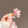 Women's Elegant Pink Flower Brooch Enamel Magnolia Pin Floral Lovers Coat Pin Fashion Dressing Jewelry Accessories Gift