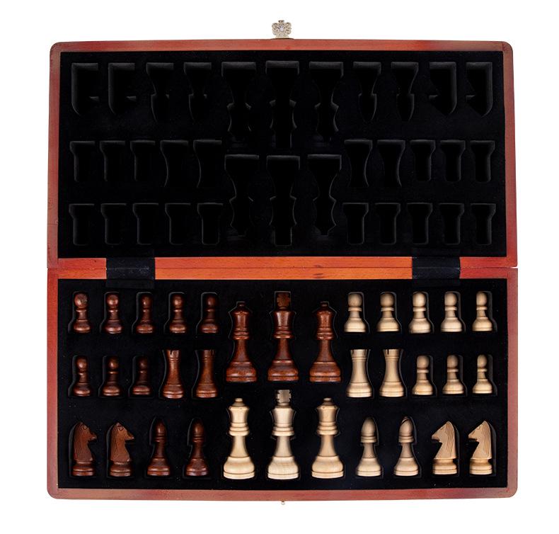 Wooden Magnetic Chess Set: Portable Folding Board Game for Kids & Adults, Perfect for Parent-Child Interaction